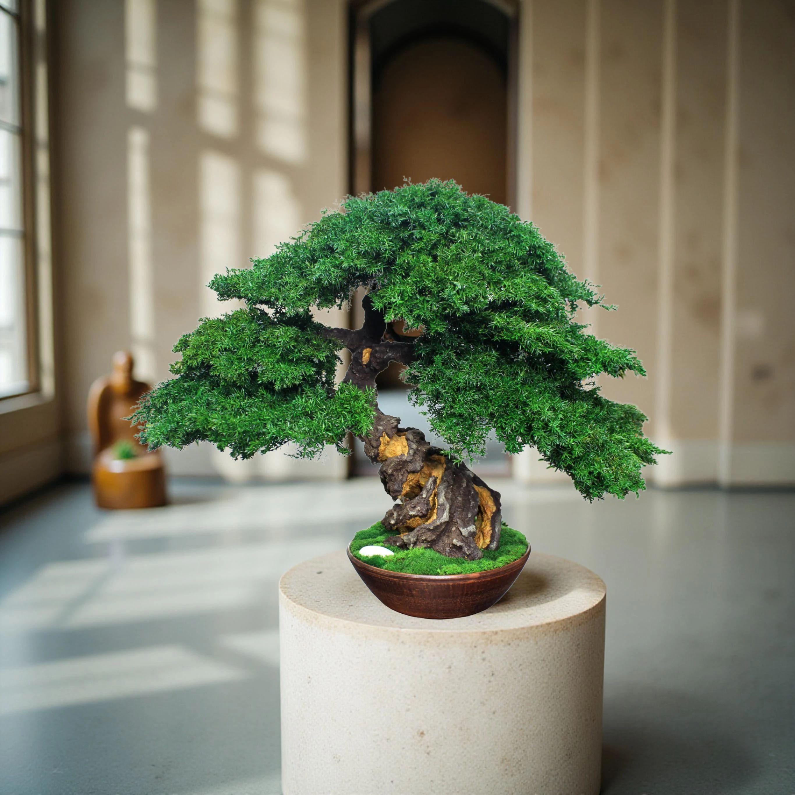 Preserved Bonsai tree in a ceramic pot
