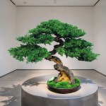 Bonsai tree in a ceramic pot.