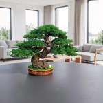 preserved bonsai tree in modern living room